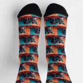 Dalmatiner mit Rose des Herzens Valentinstag Socken (Oben)