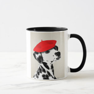 Dalmatiner mit rotem Barett Tasse