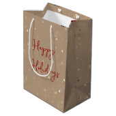 Dalmatiner mit rotem Weihnachtspullover Mittlere Geschenktüte (Rückseite Schrägansicht)