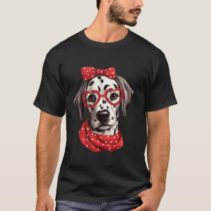Dalmatiner mit roter Brille und Bandane T-Shirt