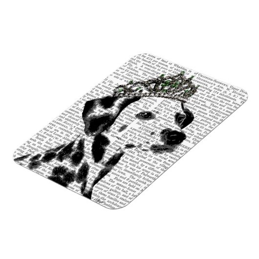 Dalmatiner mit Tiara 2 Magnet (Linke Seite)