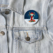 Dalmatiner mit Weihnachtsgeschenke Button (Beispiel)