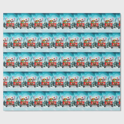 Dalmatiner mit Weihnachtsgeschenke Geschenkpapier (Flach)