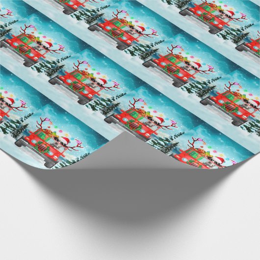 Dalmatiner mit Weihnachtsgeschenke Geschenkpapier (Ecke)