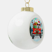 Dalmatiner mit Weihnachtsgeschenke Keramik Kugel-Ornament (Links)