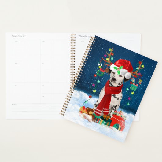 Dalmatiner mit Weihnachtsgeschenke Planer (Anzeige)