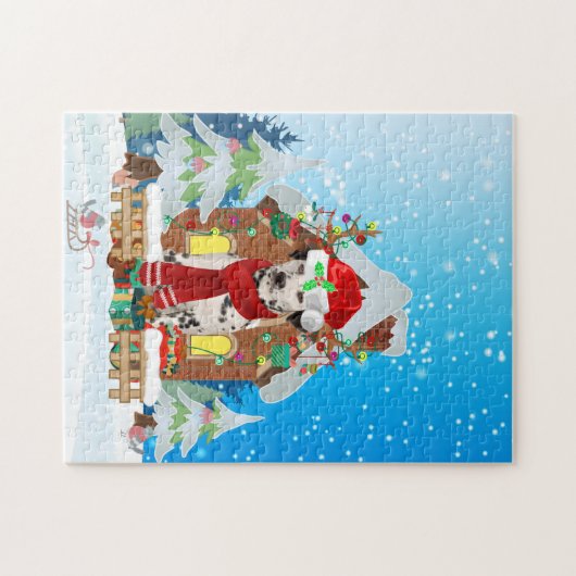 Dalmatiner mit Weihnachtsgeschenke Puzzle (Horizontal)