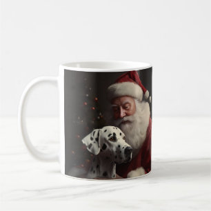 Dalmatiner mit Weihnachtsmann Festliches Weihnacht Kaffeetasse