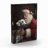 Dalmatiner mit Weihnachtsmann Weihnachten Fotoblock (Links)