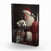 Dalmatiner mit Weihnachtsmann Weihnachten Fotoblock (Rechts)