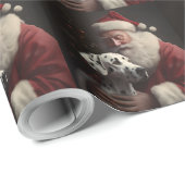 Dalmatiner mit Weihnachtsmann Weihnachten Geschenkpapier (Rolleneckpunkt)
