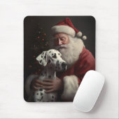 Dalmatiner mit Weihnachtsmann Weihnachten Mousepad (Mit Mouse)