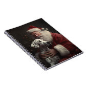 Dalmatiner mit Weihnachtsmann Weihnachten Notizblock (Rechte Seite)