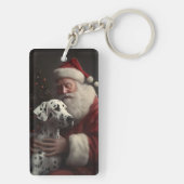 Dalmatiner mit Weihnachtsmann Weihnachten Schlüsselanhänger (Rückseite)