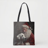 Dalmatiner mit Weihnachtsmann Weihnachten Tasche (Vorderseite)