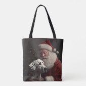 Dalmatiner mit Weihnachtsmann Weihnachten Tasche (Rückseite)