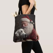 Dalmatiner mit Weihnachtsmann Weihnachten Tasche (Von Nahem)