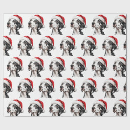 Dalmatiner mit Weihnachtsmannmütze Geschenkpapier