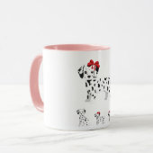 Dalmatiner mit Welpen Combo Tasse zwei Töne. (Vorderseite Links)