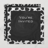 Dalmatiner Monogrtam Schwarzweiß- und Weißdrucke Einladung (Vorne/Hinten)