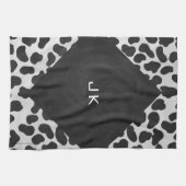 Dalmatiner Monogrtam Schwarzweiß- und Weißdrucke Geschirrtuch (Horizontal)