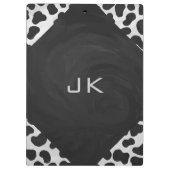 Dalmatiner Monogrtam Schwarzweiß- und Weißdrucke Klemmbrett (Rückseite)