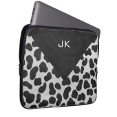 Dalmatiner Monogrtam Schwarzweiß- und Weißdrucke Laptopschutzhülle (Vorne Rechts)