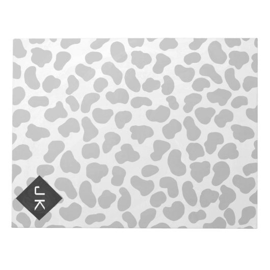 Dalmatiner Monogrtam Schwarzweiß- und Weißdrucke Notizblock (Vorderseite)