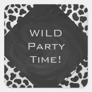 Dalmatiner Monogrtam Schwarzweiß- und Weißdrucke Quadratischer Aufkleber