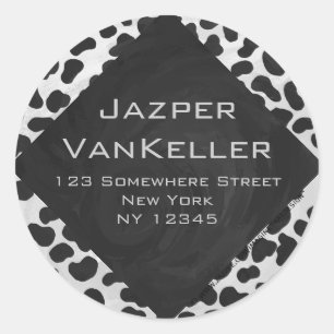 Dalmatiner Monogrtam Schwarzweiß- und Weißdrucke Runder Aufkleber