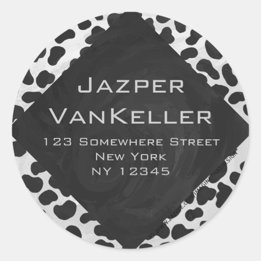 Dalmatiner Monogrtam Schwarzweiß- und Weißdrucke Runder Aufkleber (Vorderseite)