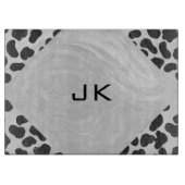 Dalmatiner Monogrtam Schwarzweiß- und Weißdrucke Schneidebrett (Vorderseite)