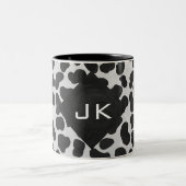 Dalmatiner Monogrtam Schwarzweiß- und Weißdrucke Zweifarbige Tasse (Mittel)