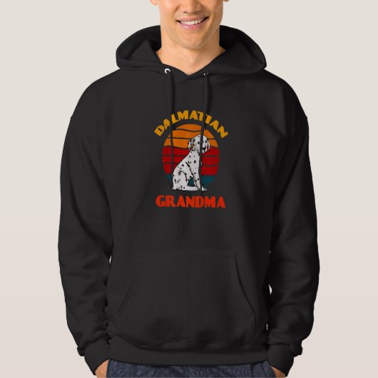 Dalmatiner Oma Muttertag Hund Retro Hoodie (Vorderseite)