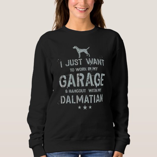 Dalmatiner Papa Garage Männer hängen Sweatshirt (Vorderseite)