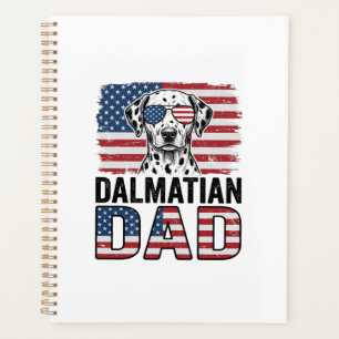 Dalmatiner Papa Patriotisches Vintage-Hund-Shirt-D Planer
