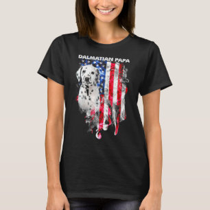 Dalmatiner Papa Usa Flag Frohes Vater Tag 4 T-Shirt