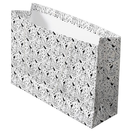 Dalmatiner Pattern Große Geschenktüte (Vorderseite Schrägansicht)