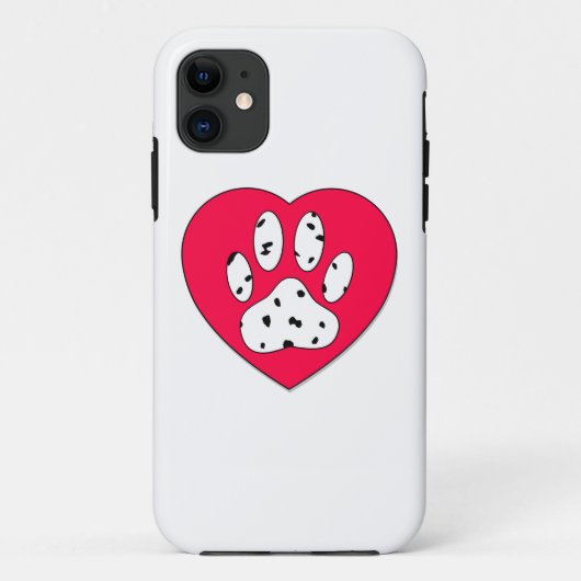 Dalmatiner Paw Print in rotem Herzen Case-Mate iPhone Hülle (Rückseite)