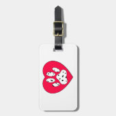 Dalmatiner Paw Print in rotem Herzen Gepäckanhänger (Vorderseite vertikal)
