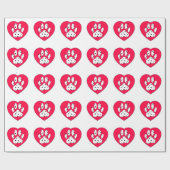 Dalmatiner Paw Print in rotem Herzen Geschenkpapier (Flach)