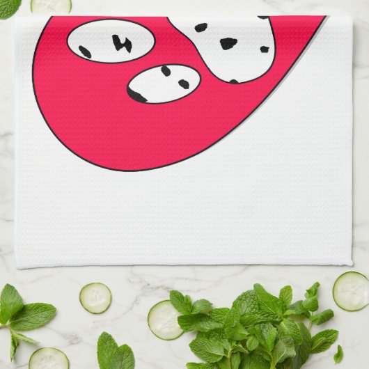 Dalmatiner Paw Print in rotem Herzen Geschirrtuch (Gefaltet)