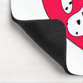 Dalmatiner Paw Print in rotem Herzen Mousepad (Ecke)