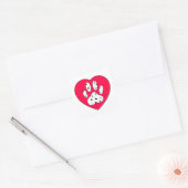 Dalmatiner Paw Print in rotem Herzen Quadratischer Aufkleber (Umschlag)