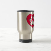 Dalmatiner Paw Print in rotem Herzen Reisebecher (Mittel)