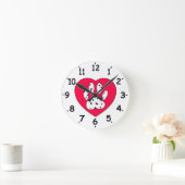 Dalmatiner Paw Print in rotem Herzen Runde Wanduhr (Zuhause)