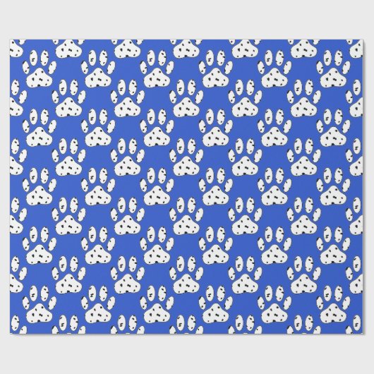 Dalmatiner Paw Print Pattern Blau Geschenkpapier (Flach)