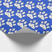 Dalmatiner Paw Print Pattern Blau Geschenkpapier (Ecke)