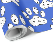 Dalmatiner Paw Print Pattern Blau Geschenkpapier (Rolleneckpunkt)