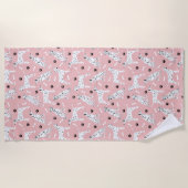 Dalmatiner Paws and Bones Beach Handtuch (Vorderseite)